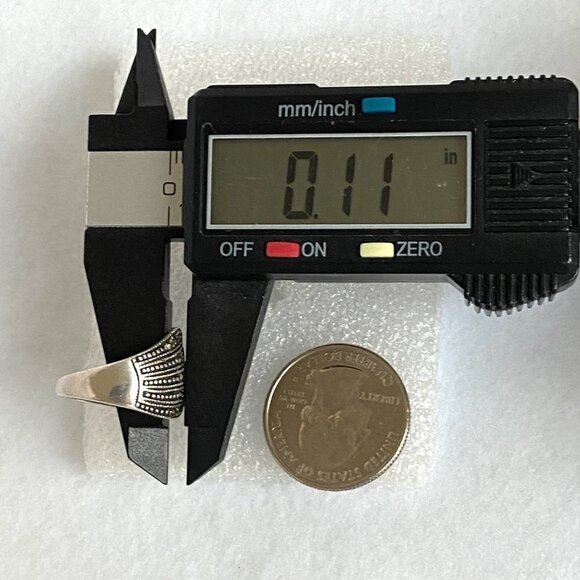 Sterling Silver 925 Art Deco Style Marcasite Asymmetric Wide Band Ring Sz 6.5 - Picture 14 of 16